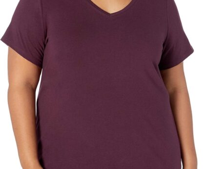 Amazon Essentials womens Plus Size Classic-fit Short-sleeve V-neck T-shirt