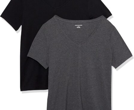 Amazon Essentials Womens Plus Size Short-Sleeve V-Neck T-Shirt