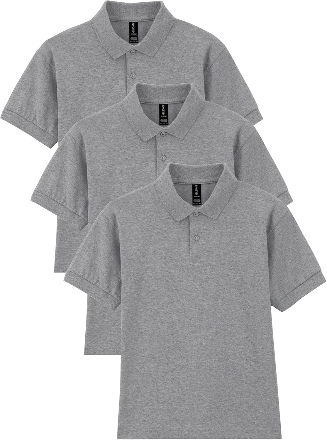Gildan Unisex-Child DryBlend Short Sleeve Polo, Style G8800b, 3-Pack