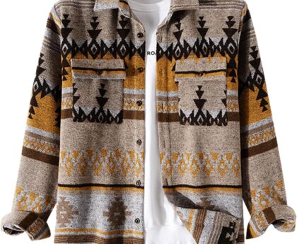 ZAFUL Mens Plaid Shirt,Long Sleeves,Classic Flannel Shirt Button Down Shirt Jacket Tops