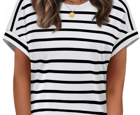 WIHOLL Womens Tops Short Sleeve Shirts Summer Outfits 2026 Spring Dressy Casual Clothes Clothing