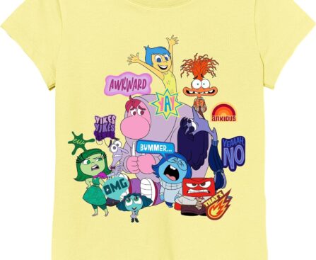 Disney Girls Disney’s Inside Out 2 Character Group Short Sleeve T-Shirt