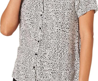 Amazon Essentials Women’s Relaxed-Fit Short-Sleeve Woven Blouse