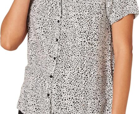 Amazon Essentials Women’s Relaxed-Fit Short-Sleeve Woven Blouse