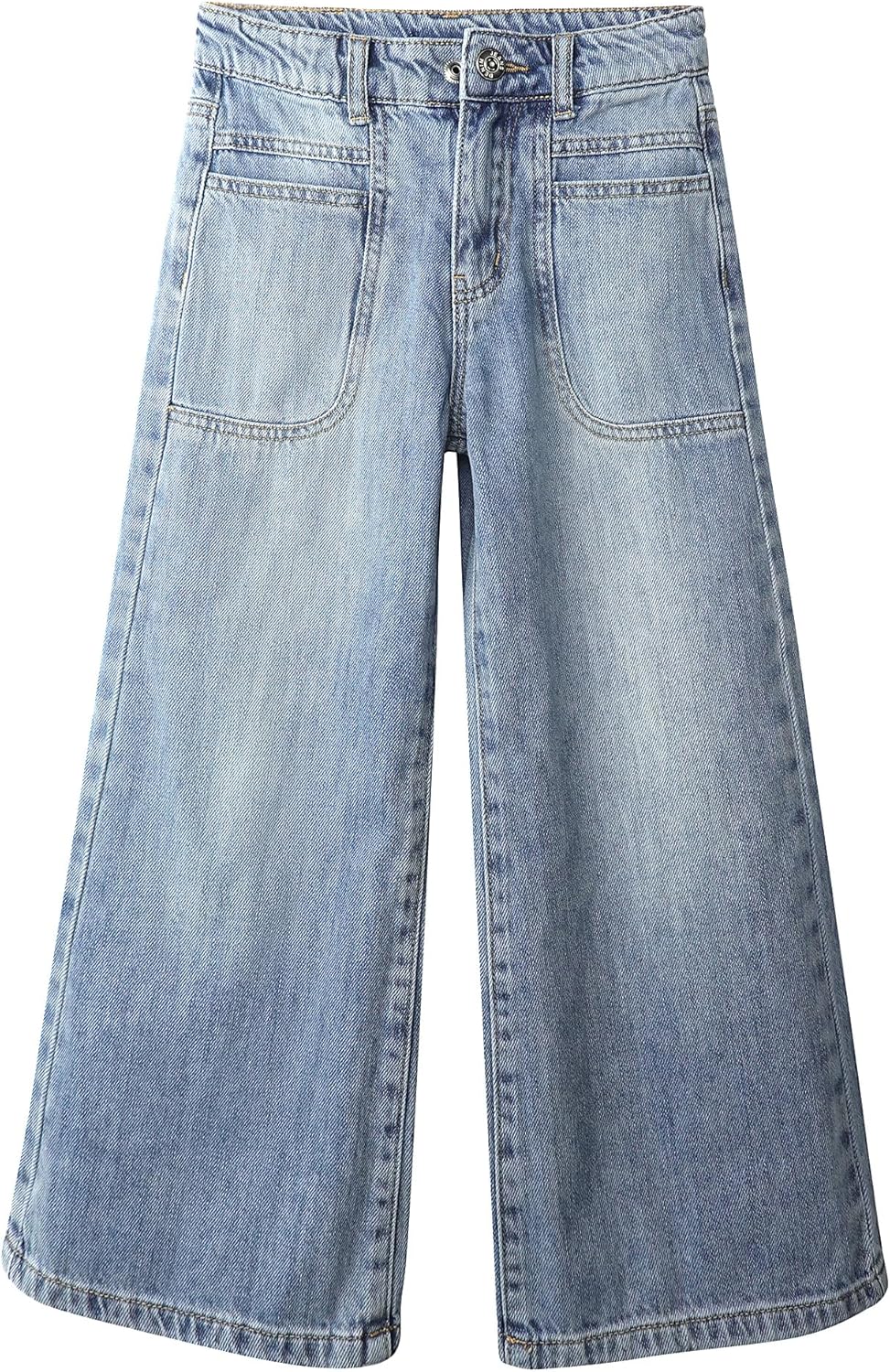 KIDSCOOL SPACE Girls Jeans, 12M-14T Wide-Leg Palazzo Denim Pants