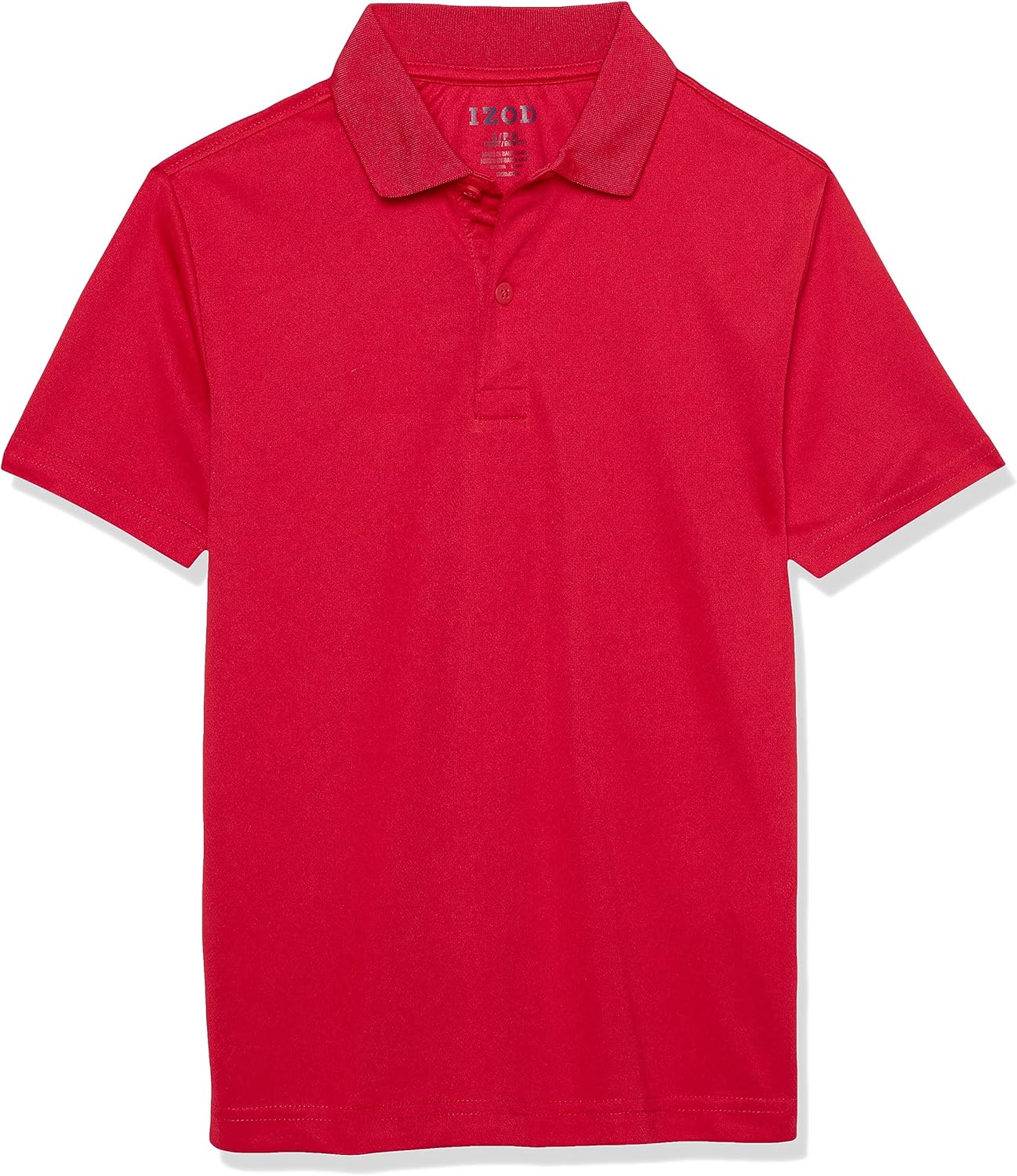 IZOD Boys’ School Uniform Short Sleeve Polo Shirt, Button Closure, Moisture Wicking Performance Material
