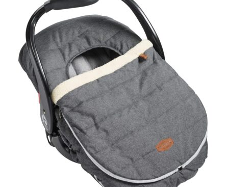 JJ Cole Baby Car Seat Cover, Blanket-Style Baby Stroller & Baby Carrier Cover, Heather Gray