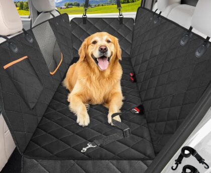Kytely Dog Car Seat Cover for Back Seat,600D Heavy Duty Dog Hammock for Car with Side Flap,100% Waterproof Pet Backseat Cover, Anti-Scratch Nonslip Pet Seat Protector for Cars Trucks and SUV