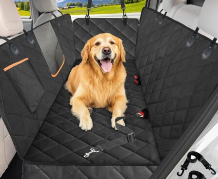Kytely Dog Car Seat Cover for Back Seat,600D Heavy Duty Dog Hammock for Car with Side Flap,100% Waterproof Pet Backseat Cover, Anti-Scratch Nonslip Pet Seat Protector for Cars Trucks and SUV