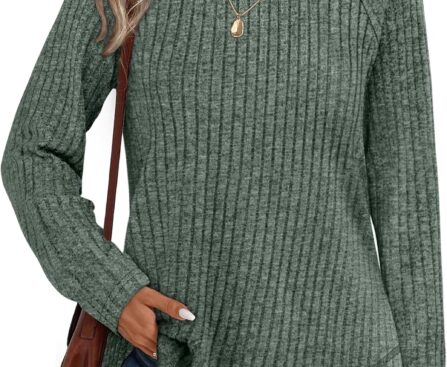 WIHOLL Long Sleeve Shirts for Women Fall Sweaters 2025 Lightweight Casual Tunic Tops Loose Fit Winter Clothing S-2XL