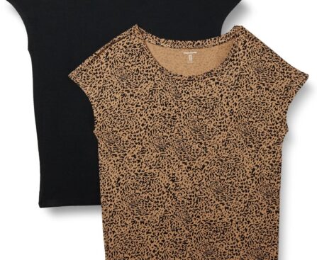 Amazon Essentials Womens Jersey Regular-Fit Short-Sleeve Boat-Neck T-Shirt