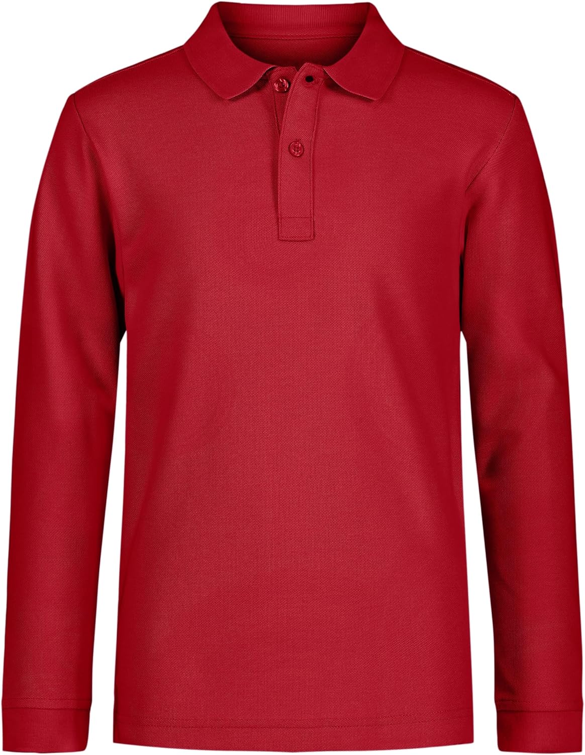 Nautica Boys’ School Uniform Long Sleeve Polo Shirt, Button Closure, Comfortable, Breathable Fabric