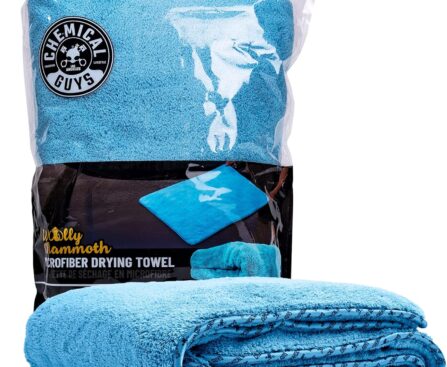 Chemical Guys Woolly Mammoth Large Microfiber Drying Towel – 36 x 25 Inch Blue, Ultra Plush Super Absorbent Car Drying Towel for Cars, Trucks, SUVs, Motorcycles, RVs, and Auto Detailing