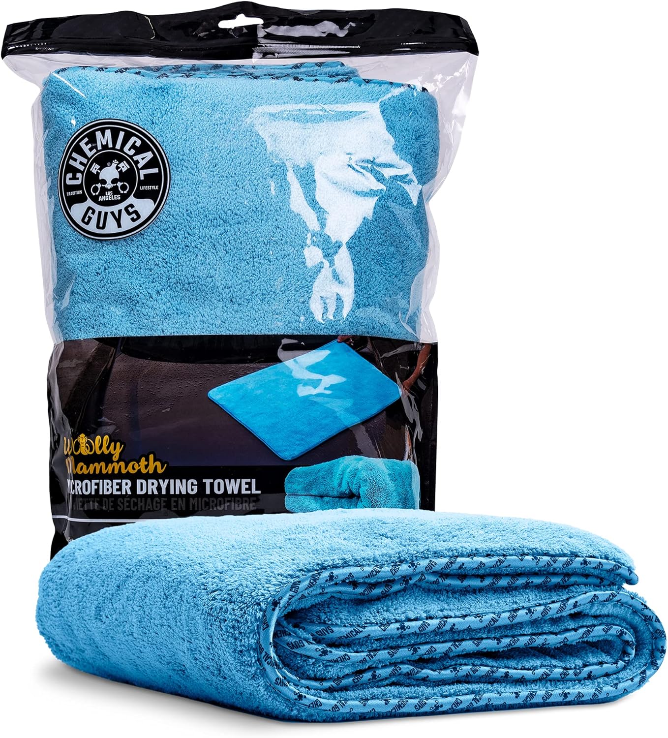 Chemical Guys Woolly Mammoth Large Microfiber Drying Towel – 36 x 25 Inch Blue, Ultra Plush Super Absorbent Car Drying Towel for Cars, Trucks, SUVs, Motorcycles, RVs, and Auto Detailing
