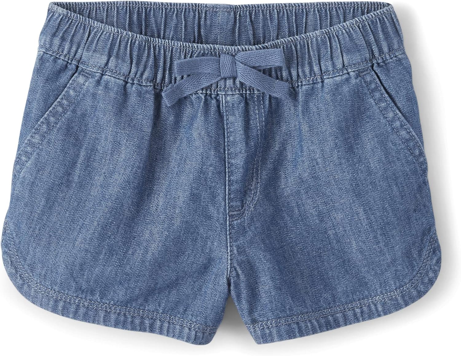 The Children’s Place Baby Girls’ and Toddler Tie Front Denim Pull On Shorts